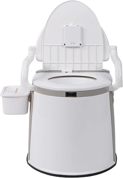 Portable Toilet | Indoor Outdoor Toilet w/Removable Paper Holder, Lightweight & Compact for Camping, Boat, Van