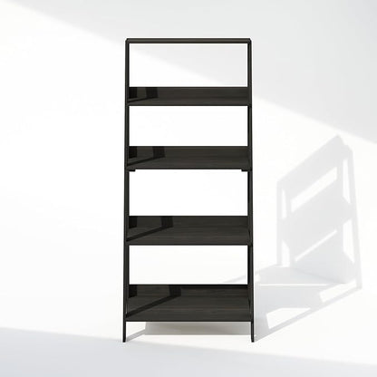 Furinno Ladder Display Shelf, 5-Tier Ladder Shelf, Ladder Bookshelf, Display Storage Shelves, 13 x 23.6 x 53.5, for Living Room, Home Office, Espresso