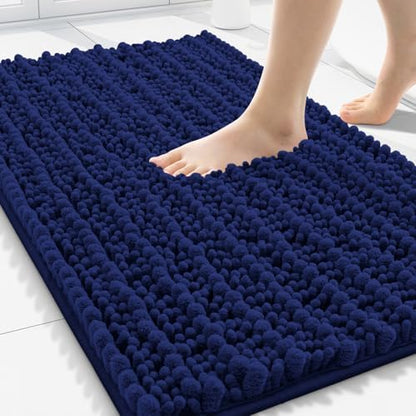Smiry Bathroom Rugs 30X20, Extra Soft Rubber Backing Chenille Bath Mats
