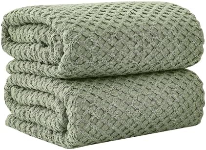 Great Bay Home Oversized Bath Sheets - 100% Cotton 2 Pack 68x35 Extra Large Towel - Absorbent, Durable, Quick-Dry Towels for Bathroom (Eucalyptus)