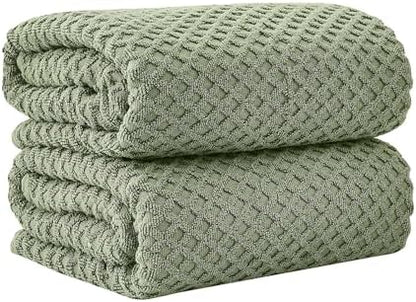 Great Bay Home Oversized Bath Sheets - 100% Cotton 2 Pack 68x35 Extra Large Towel - Absorbent, Durable, Quick-Dry Towels for Bathroom (Eucalyptus)