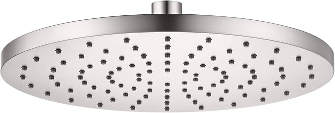 Rainfall Shower Head 10 Inch Overhead Waterfall Showerhead with Adjustable Swivel Ball Joint, Anti-clogging Nozzles, Brushed Nickel SH001BR-D10
