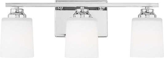 Generation Lighting 4420903-05 4428903-05 Franport 3 Light 21 inch Chrome Wall Bath Fixture Wall Light, 225 Total Watts, 7.75 Inch Height, 20.75 Inch Wide, Steel Construction