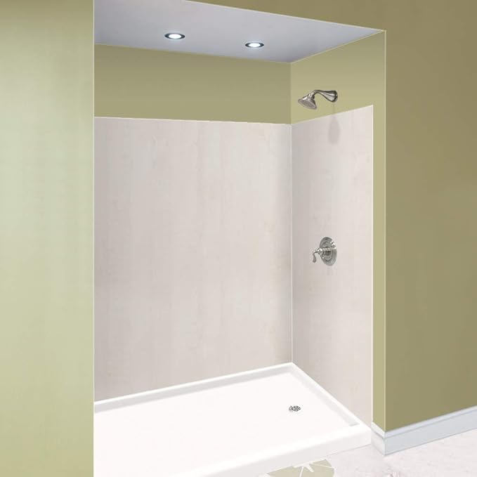 Transolid EWK604872-45 Expressions 3-Panel Shower Wall Kit, 48-in L x 60-in W x 72-in H, Bleached Oak