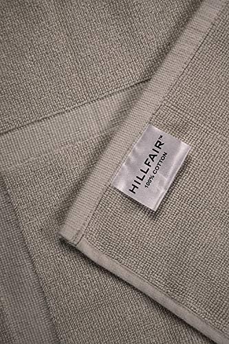 HILLFAIR Premium 600 GSM - 100% Cotton - 6 Piece Bath Towel Set - Stone