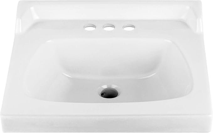 Ceramic Bathroom Sink Top with Raised Back - Fits Standard 18” Vanity | Elegant and Durable Bathroom Sinks for Modern Homes - Upgrade Your Space - Perfect for Any Bathroom Design