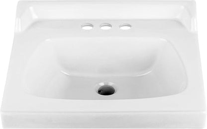 Ceramic Bathroom Sink Top with Raised Back - Fits Standard 18” Vanity | Elegant and Durable Bathroom Sinks for Modern Homes - Upgrade Your Space - Perfect for Any Bathroom Design