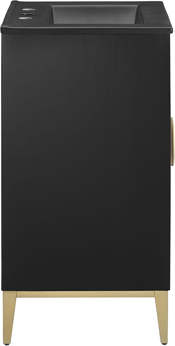 Modway Beau 24 Inch Wood Bathroom Vanity Cabinet in Black Black