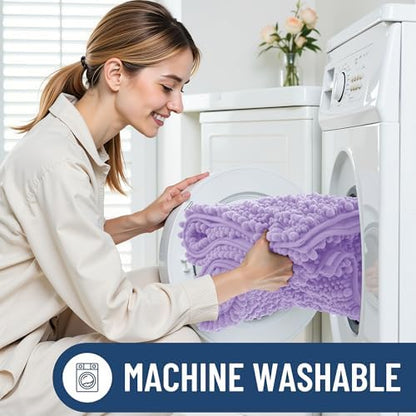 Smiry Bathroom Rugs 36X24, Extra Soft Rubber Backing Chenille Bath Mats