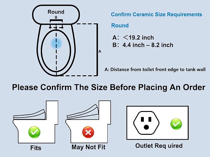 LOUPUSUO Electric Heated Bidet Toilet Seat with Warm Water Wash | Heated Seat, Warm Air Dryer, Soft Closed Lid, Night Light,Toilet Seat with LED Display and Multiple Cleaning Modes