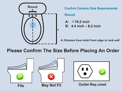 LOUPUSUO Electric Heated Bidet Toilet Seat with Warm Water Wash | Heated Seat, Warm Air Dryer, Soft Closed Lid, Night Light,Toilet Seat with LED Display and Multiple Cleaning Modes