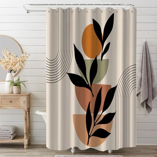 Boho Beige Shower Curtain for Bathroom 72x78 Inch