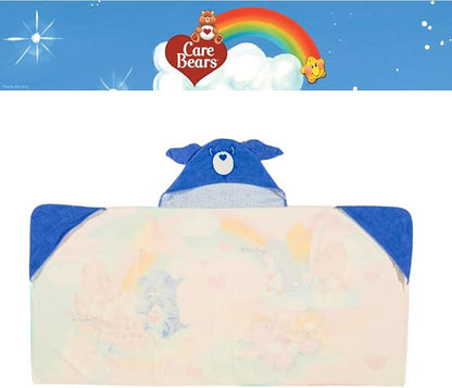 Care Bears Retro Kids Super Soft Bath/Pool/Beach Soft Cotton Terry Hooded Towel Wrap, 24 in x 50 in, (Officially Licensed Product) By Franco