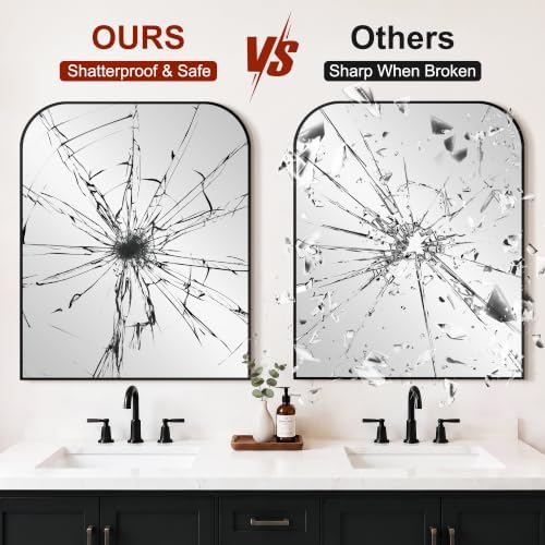 Bathroom Black Vanity Mirror for Over Sink, 36" x 30"