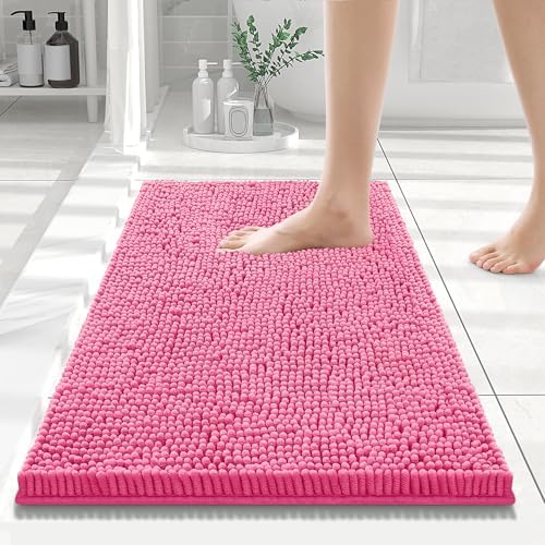 Smiry Bathroom Rugs 24X16, Luxury Chenille Extra Soft Absorbent Bath Mat