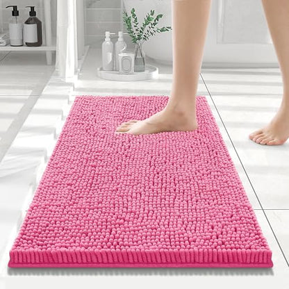 Smiry Bathroom Rugs 24X16, Luxury Chenille Extra Soft Absorbent Bath Mat