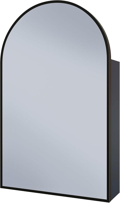Swiss Madison Porte 20 x 30 Arched Recessed/Wall Mount Medicine Cabinet with Mirror in Black