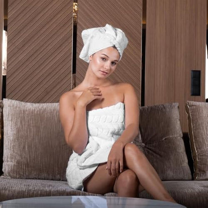 BAGNO MILANO Turkish Cotton Bath Towels, Hand Towels - Soft Plush Jacquard Collection - Highly Absorbent Towel Set (White, 4 Pcs Hand Towel Set)