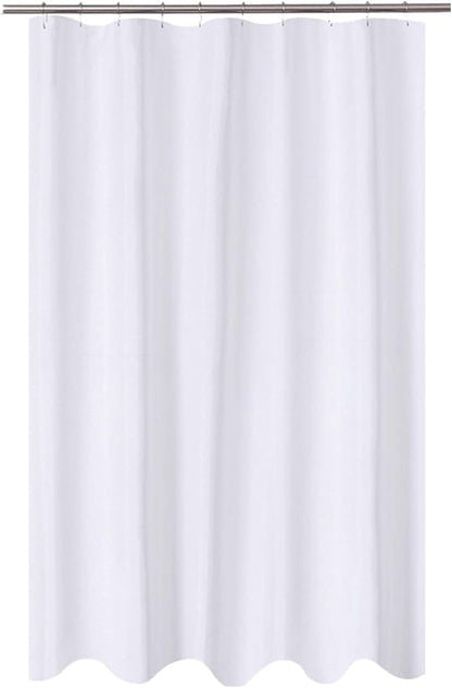 N&Y HOME Fabric Shower Curtain Liner Longer Stall Size 54 x 75 inches, Hotel Quality, Washable, White Bathroom Curtains with Grommets, 54x75