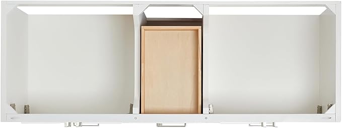 ARIEL Stafford 60-inch Bathroom Vanity with Sink,Solid Wood, 1.5-inch Italian Carrara Marble Countertop, Double Rectangular Porcelain Sink, 4 Soft Closing Doors, 6 Dovetail Drawers, White