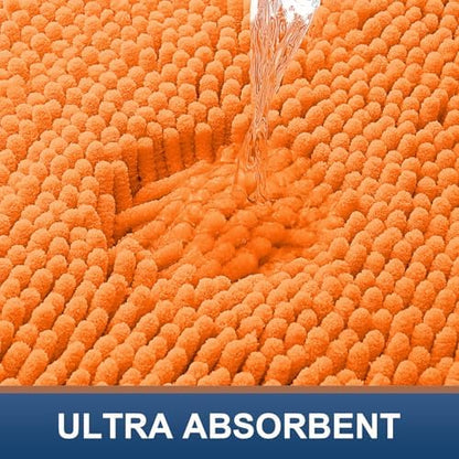 Smiry Bathroom Rugs 24X16, Luxury Chenille Extra Soft Absorbent Bath Mat