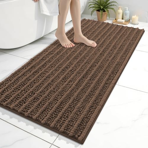 Arotive Bathroom Rugs Mat 47x24, Soft Absorbent Chenille Shaggy Bath Mat
