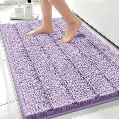Bcoimo Bath Rug Mat,Chenille Extra Soft Lavender Bathroom Floor Shower Mats