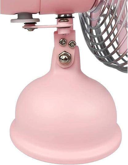 Good Housekeeping 5" All-Metal (92526) USB Desktop Laptop Nightstand Fan with Oscillation (Pink)