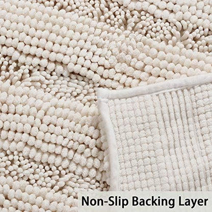 Turquoize Bathroom Runner Rug 17"x47", Soft Absorbent Chenille Bath Rug