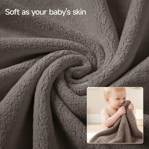 REDKISS Pack of 6 Towel Set - 2 Extra Large Bath, 2 Hand, 2 Washcloths, Ultra Soft & Highly Absorbent, Quicker to Dry, Brown Towels for Bathroom, Spa, Hotel, Gym