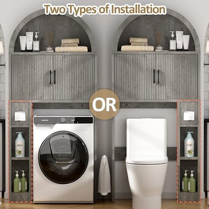 Spurgehom Over Toilet Storage Cabinet, Bathroom Arch Organizer, Grey