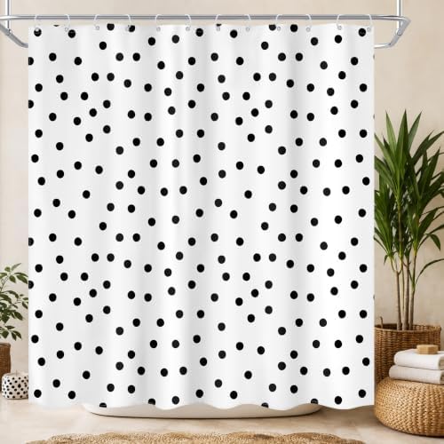 Polka Dot Shower Curtain Black White Modern Abstract Bathroom Curtain Sets