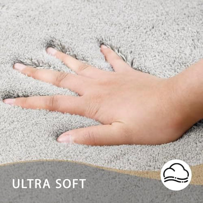 MINIDEAR Bathroom Rugs 47x24 Tan - Thick Memory Foam Bath Mat, Ultra Soft & Plush Fluffy, Non-Slip, Quick Dry, Absorbent Washable Floor Microfiber Mat for Tub, Home Decor Accessories