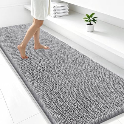Smiry Bathroom Rugs 59X24, Luxury Chenille Extra Soft Absorbent Bath Mat