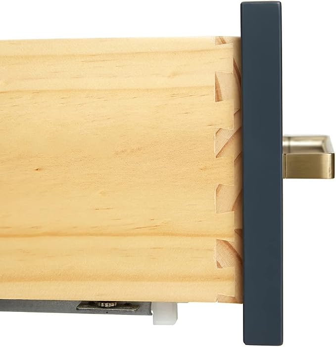 ARIEL Cambridge 36-inch Bathroom Vanity Base Cabinet,Solid Wood, 2 Soft Closing Doors, 5 Dovetail Drawers, Midnight Blue