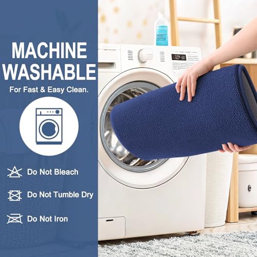 OLANLY Memory Foam Absorbent Bathroom Rugs Mats 36x24, Twilight Sapphire