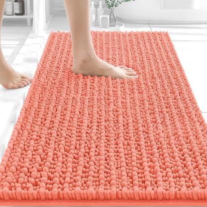 OLANLY Bathroom Rugs 34x21, Thick Soft Absorbent Chenille Bath Rugs