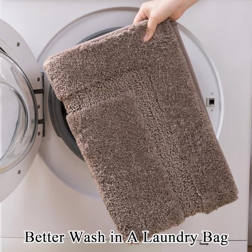 SHACOS Soft Microfiber Coffee Bathroom Rugs Sets 2 Pieces 32x20 inch