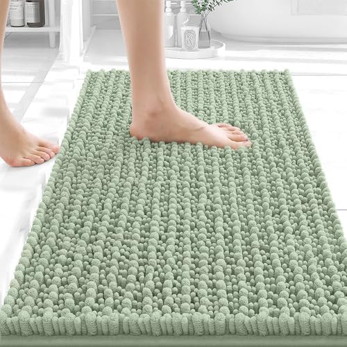 OLANLY Small Bathroom Rugs 24x16, Thick Soft Absorbent Chenille Bath Rugs