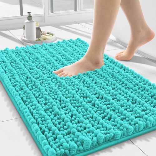 Smiry Bathroom Rugs 24X16, Extra Soft Rubber Backing Chenille Bath Mats