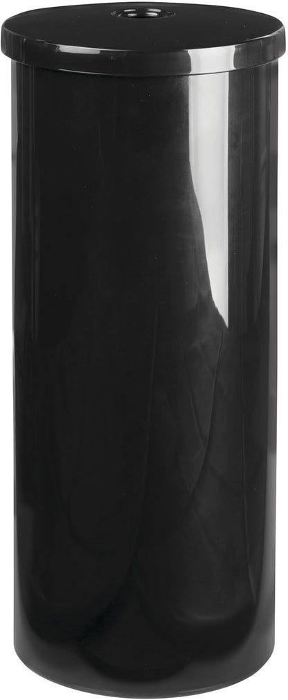 iDesign Freestanding Toilet Paper Canister with Lid, Black | For 3 Extra Rolls, Made in USA