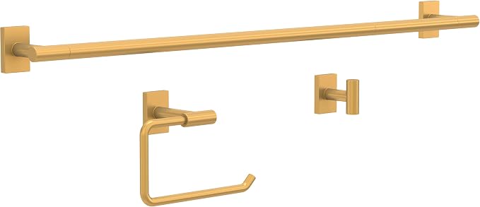 Franklin Brass Hartwell (1-Pack) Toilet Paper Holder, Euro Single Post Tissue Roll Wall Mount TP Storage, Satin Gold Bathroom Decor, Accessories HRT50-SG
