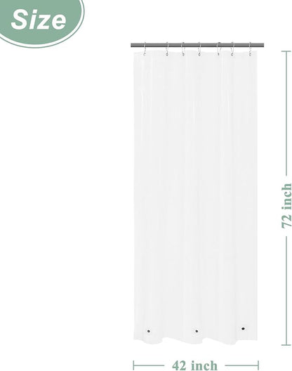 Mrs Awesome 48x72 Stall Shower Curtain Liner Clear | 3 Bottom Magnets,8 Rustproof Grommets,Water Proof Light Weight PEVA,48W x 72H for Shower Stall Narrow Width
