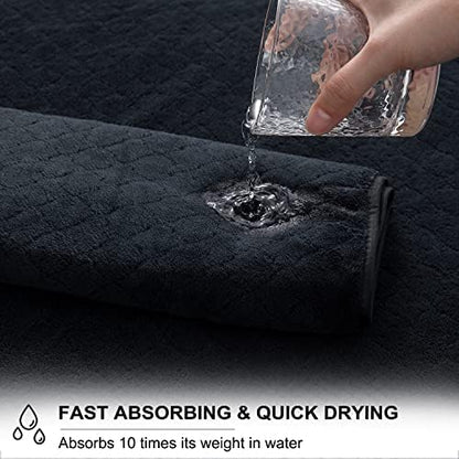 8-Piece Black Bath Towels Set,2 Oversized Large Bath Towels Sheet,2 Hand Towels and 4 Washcloths - 600 GSM Soft Luxury Towel Set,Highly Absorbent Quick Dry Towel Collection for Bathroom,Hotel and Spa
