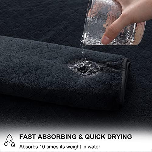 Ycosy Black Bath Towels Set 35x70 Inches - Luxury 600 GSM Oversized Bath Sheet Towel,Extra Large Microfiber - Quick Dry,Highly Absorbent,Super Soft Shower Towels Spa Hotel Bathroom Towel Set (4-Pack)