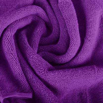BY LORA 8-Pc Cotton Towel Set, Quick Dry Hotel Bath Hand Washcloths, Eggplant