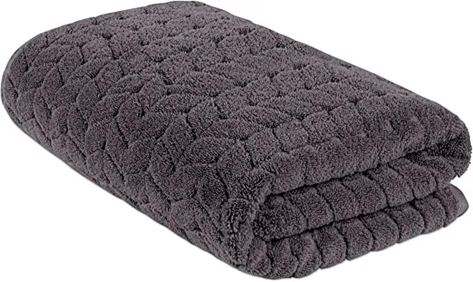 BAGNO MILANO Turkish Cotton Bath Towels, Hand Towels - Soft Plush Jacquard Collection Luxury Towels Set (Grey, Bath Sheet 35x70)