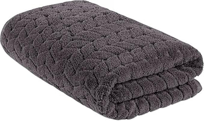 BAGNO MILANO Turkish Cotton Bath Towels, Hand Towels - Soft Plush Jacquard Collection Luxury Towels Set (Grey, Bath Sheet 35x70)