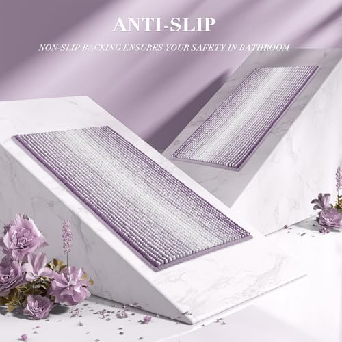BSICPRO Bathroom Rugs Sets 2 Piece, Non Slip Bath Mats, Lavender Purple