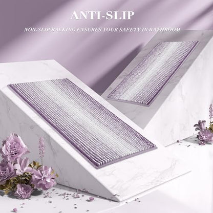BSICPRO Bathroom Rugs Sets 2 Piece, Non Slip Bath Mats, Lavender Purple